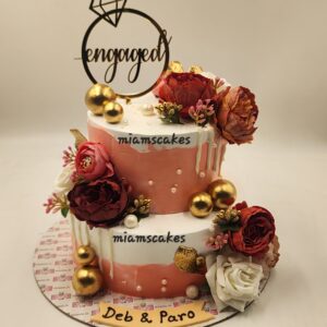 MIAMS Elegant Engagement Bloom Cake